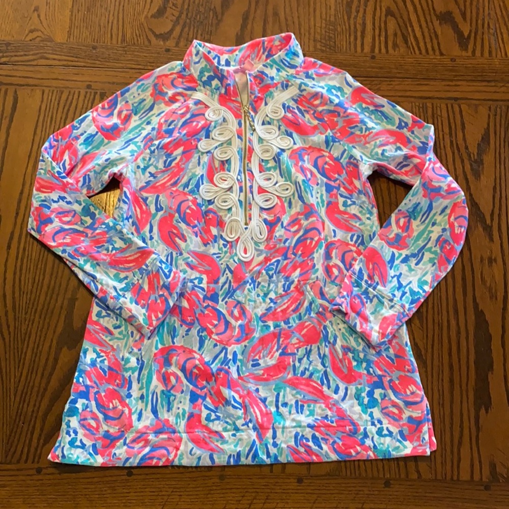 Lilly Pulitzer small print half zip pullover top